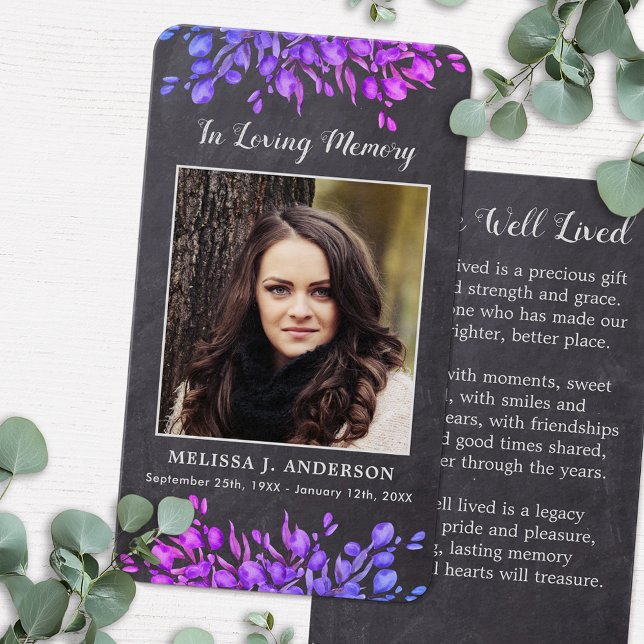 Carte de prière commémorative de Sympathie botaniq (Créateur téléchargé)