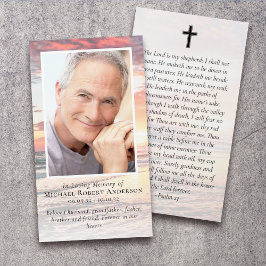 Carte de prière commémorative du coucher du soleil