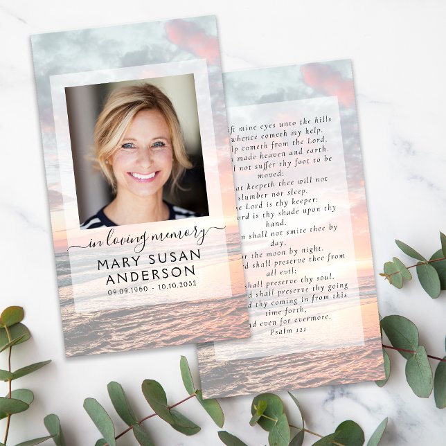 Carte de prière commémorative en mémoire d'amour (Créateur téléchargé)