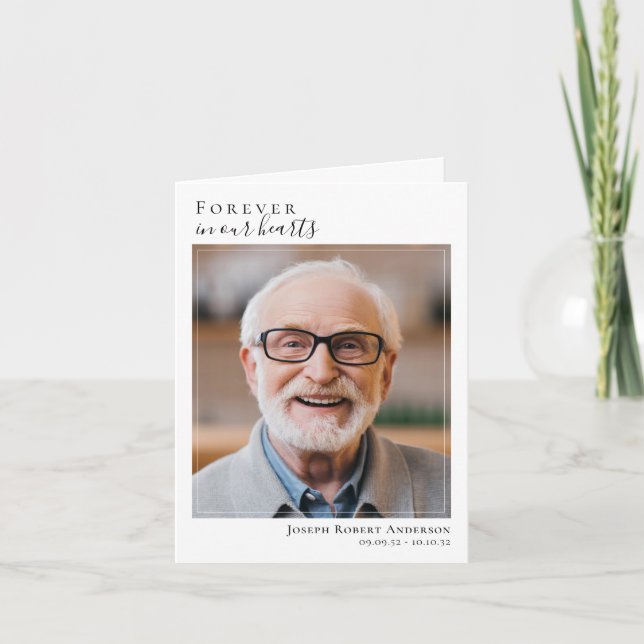 Carte de prière commémorative Folever in Our Heart (Devant)