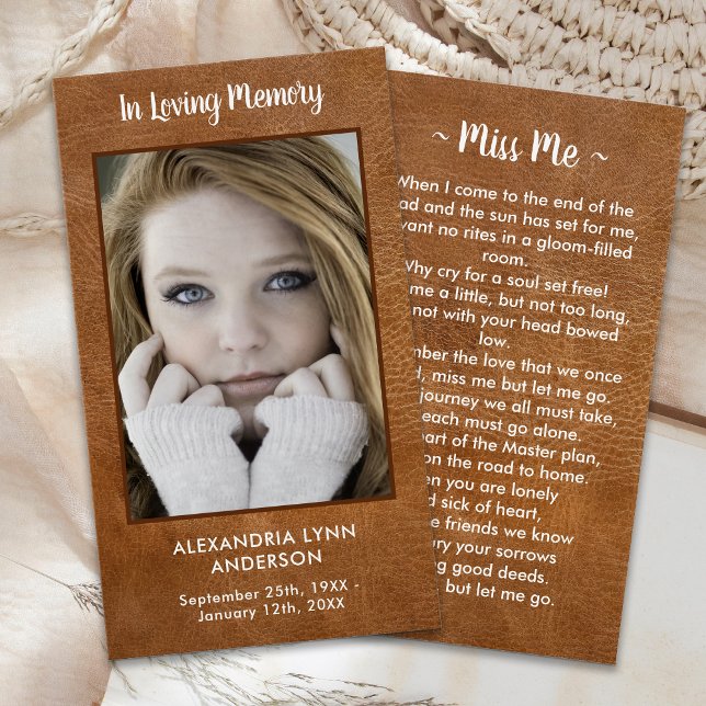 Carte de prière commémorative funéraire Sympathie  (Créateur téléchargé)