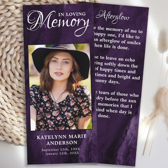 Carte de prière commémorative Photo Funérailles de (Créateur téléchargé)