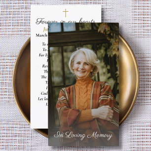 Carte de prière commémorative simple photo