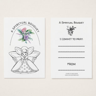 Carte de prière de bouquet spirituel Angel pour en