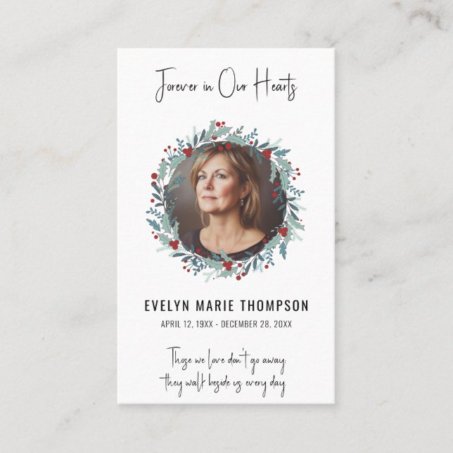 Carte de prière de commémoration funéraire (Devant)