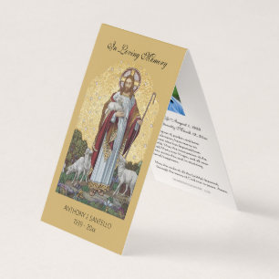Carte de prière de Jésus aux funérailles catholiqu