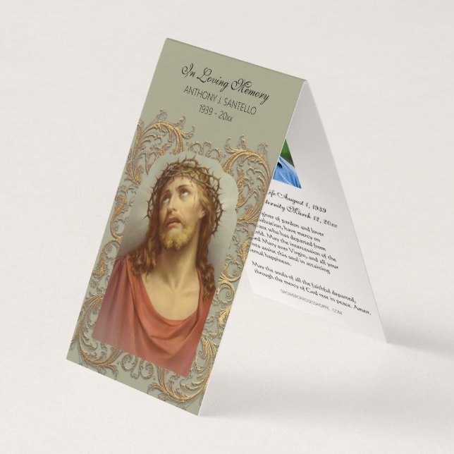 Carte de prière de Jésus aux funérailles catholiqu (Devant)