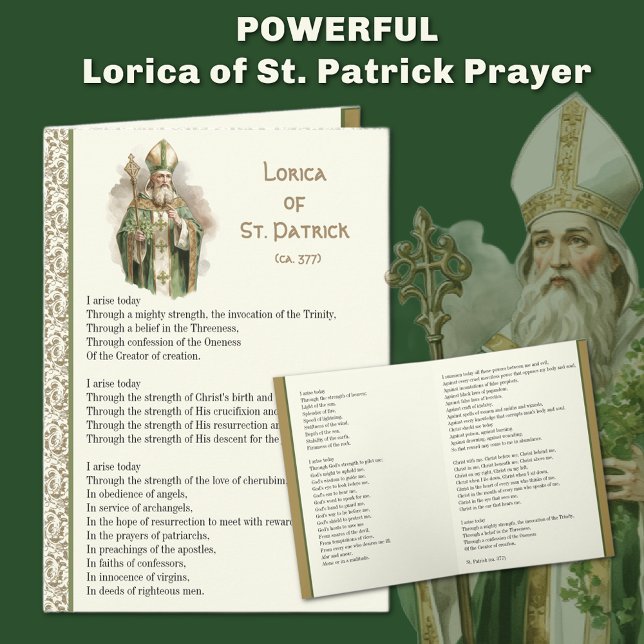 Carte de prière de la Lorica de saint Patrick (Powerful Lorica Breastplate prayer of St. Patrick )