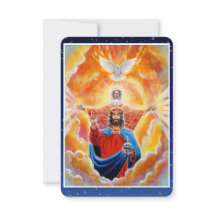 Carte de prière de la Sainte Trinité dans la gloir