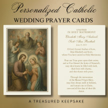 Carte de prière de mariage catholique Fiançailles
