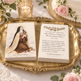 Carte de prière de mariage de Ste Thérèse, Petite 