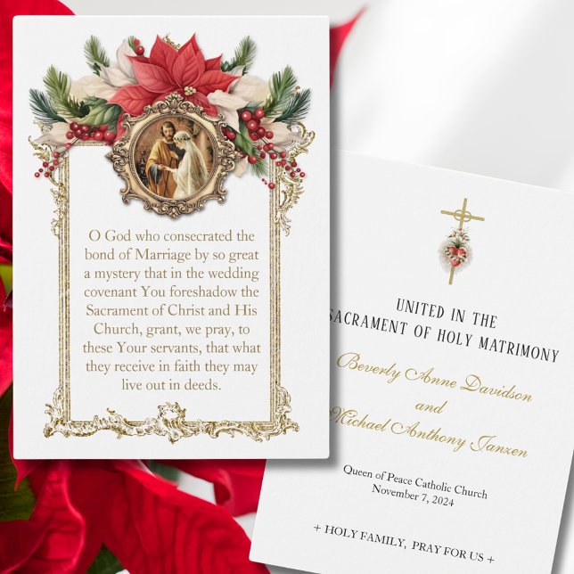 Carte de prière de Noël pour mariage catholique (Créateur téléchargé)