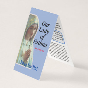Carte de prière de Notre-Dame de Fatima
