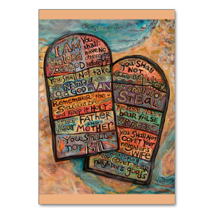 Carte de prière des dix commandements