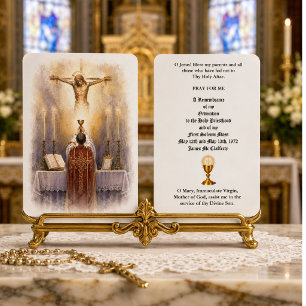 Carte de prière d'ordination de prêtre de la messe