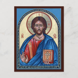 Carte de prière du Christ Pantocrator
