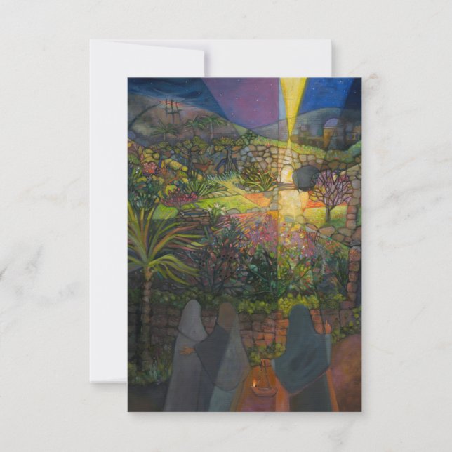 Carte de prière du matin de Pâques, Femmes au tomb (Devant)