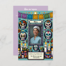 Carte de prière espagnole dia de los muertos