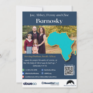 Carte de prière familiale Barnosky