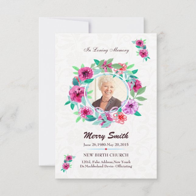 Carte de prière funéraire (Devant)