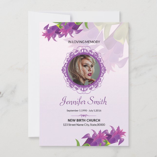 Carte de prière funéraire (Devant)