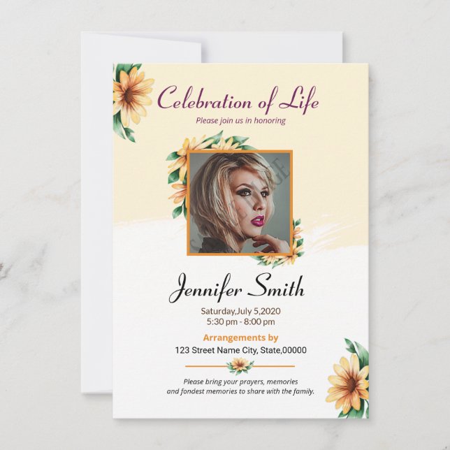 Carte de prière funéraire (Devant)