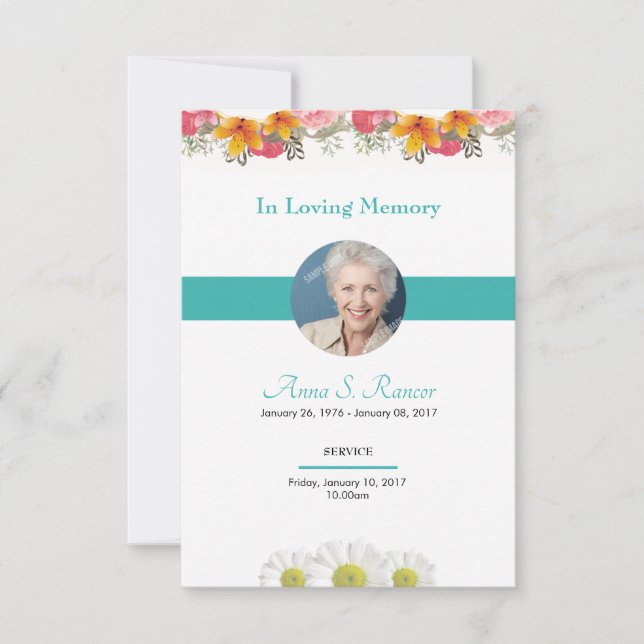 Carte de prière funéraire (Devant)