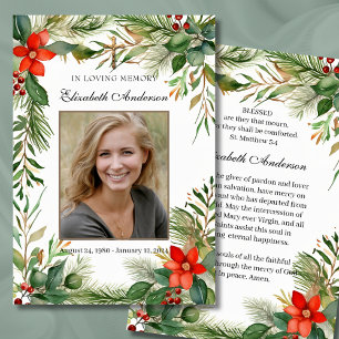 Carte de prière funéraire catholique en mémoire d'