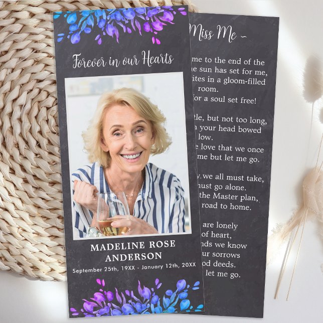 Carte de prière funéraire commémorative botanique (Créateur téléchargé)