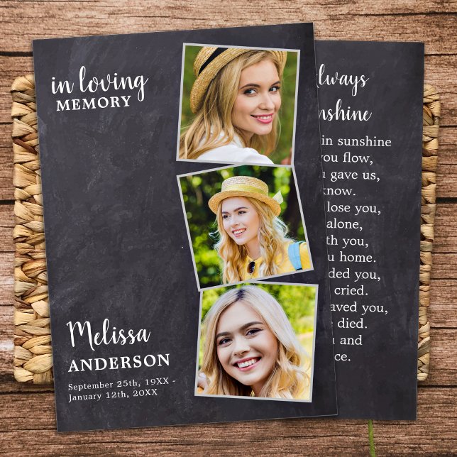 Carte de prière funéraire commémorative en mémoire (Créateur téléchargé)