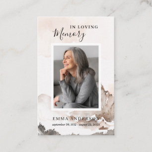 Carte de prière funéraire en mémoire d'amour