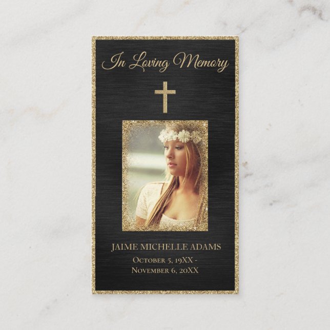 Carte de prière funéraire en mémoire d'amour (Devant)