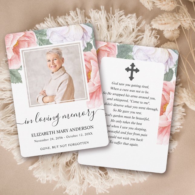 Carte de prière funéraire en sympathie de l'aquare (Créateur téléchargé)