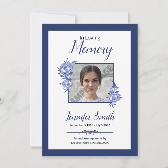 Carte de prière funéraire imprimable (Devant)