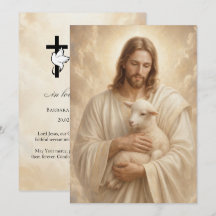 Carte de prière funéraire Jésus Bon Berger 5x7 pou