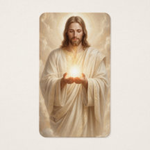 Carte de prière funéraire Jésus Lumière du Monde