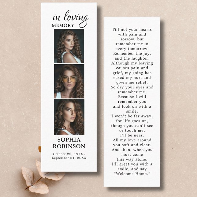 Carte de prière funéraire Memorial 3 Photo Collect (Créateur téléchargé)