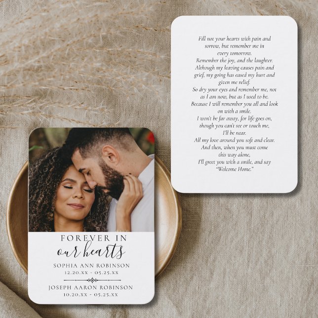 Carte de prière funéraire mémorial double photo (Créateur téléchargé)