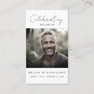 Carte de prière funéraire minimaliste moderne