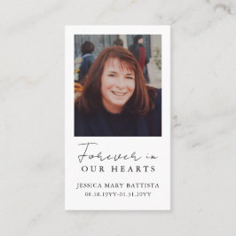 Carte de prière funéraire pour toujours dans nos c