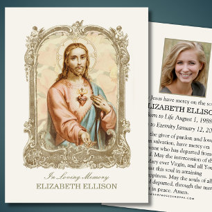 Carte de prière Jésus pour le Mémorial catholique