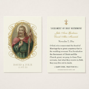 Carte de prière Mariage catholique St. Jude
