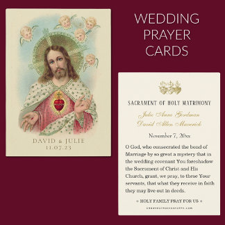 Carte de prière Mariage du Sacré-Coeur de Jésus
