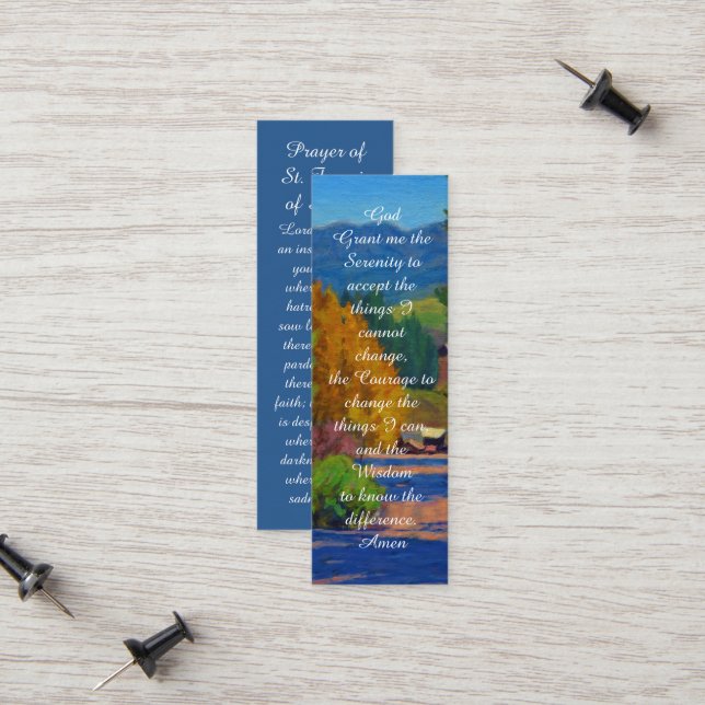 Carte de prière Mark du livre commémoratif (Devant/Arrière en situation)