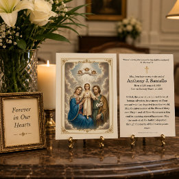 Carte de prière mémorielle catholique de la Sainte