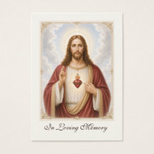 Carte de prière mémorielle catholique du Sacré-Cœu