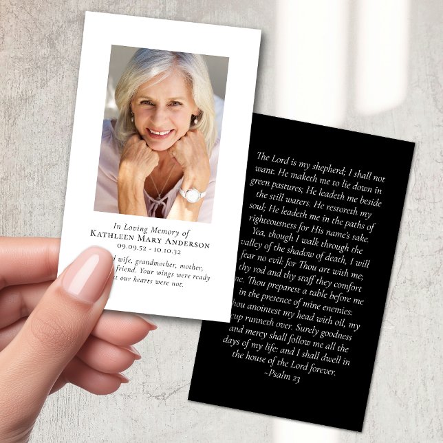 Carte de prière minimaliste moderne noir blanc (Créateur téléchargé)