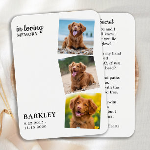 Carte de prière moderne 3 Photo Pet Memorial Keeps