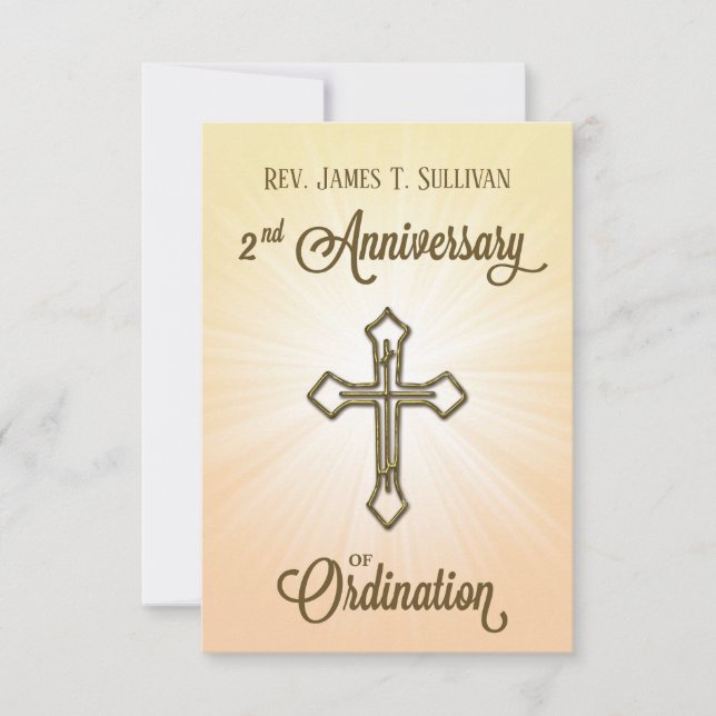 Carte de prière Nom 2e anniversaire d'ordination C (Devant)
