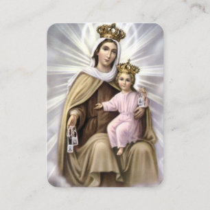 Carte de prière Notre Dame du Mont Carmel Baby Jes